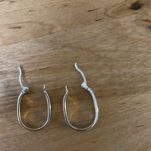 Oval silver earrings